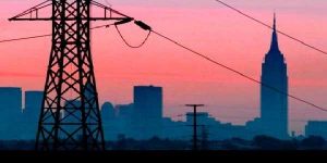 Power Transmission lines supplying electricity to big cities and towns